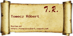 Tomecz Róbert névjegykártya