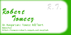 robert tomecz business card